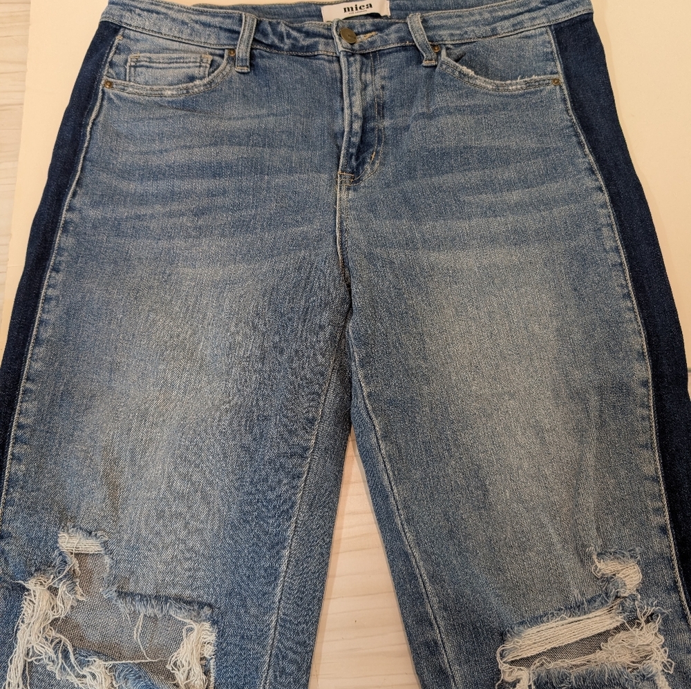 Mica Women's Blue Distressed Jeans